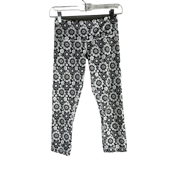 Lululemon Twiggy Print Nimbus Soot light Wunder Under Crop SZ 6 - Picture 1 of 6
